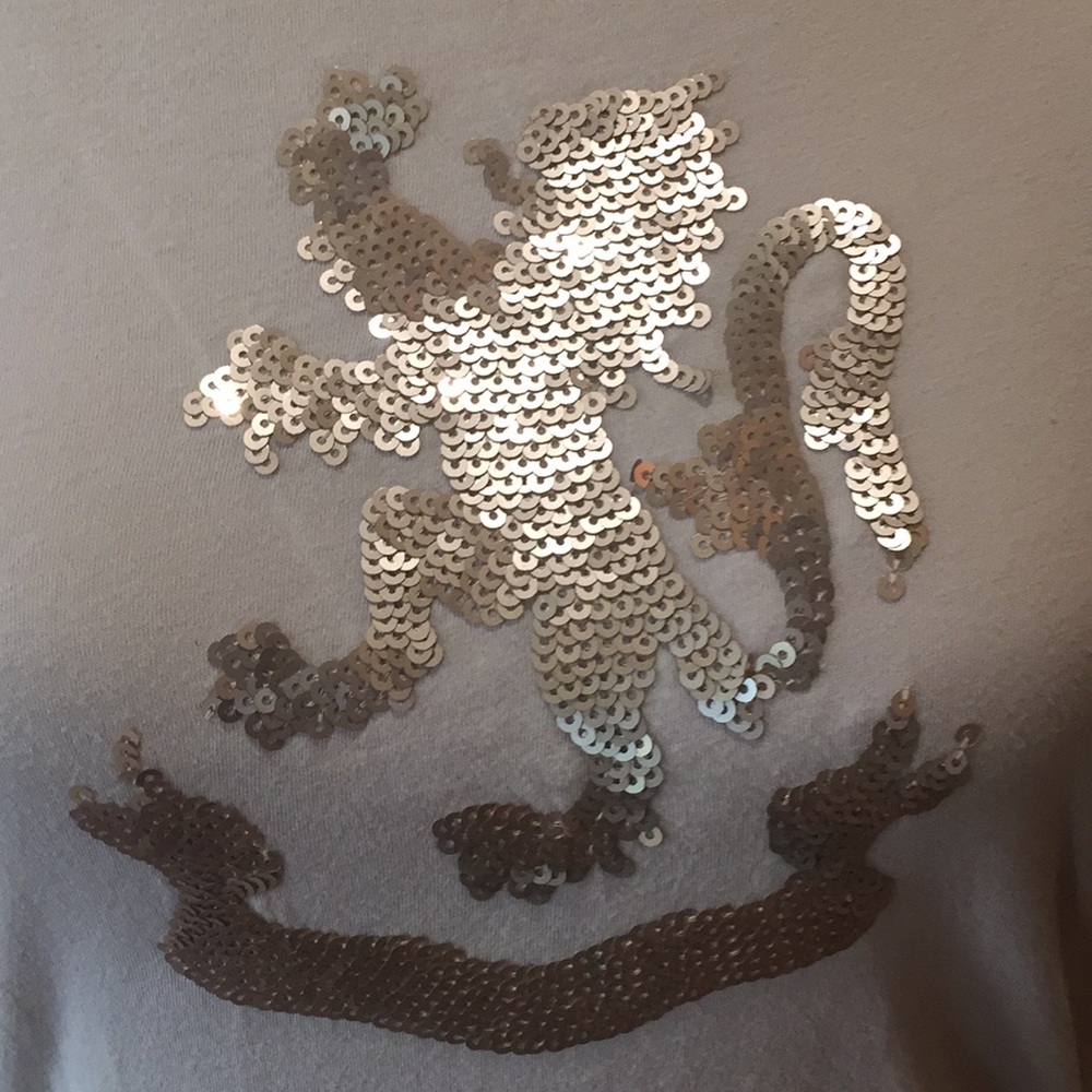 Jcrew Graphic Tee with Sequined Rampant Lion